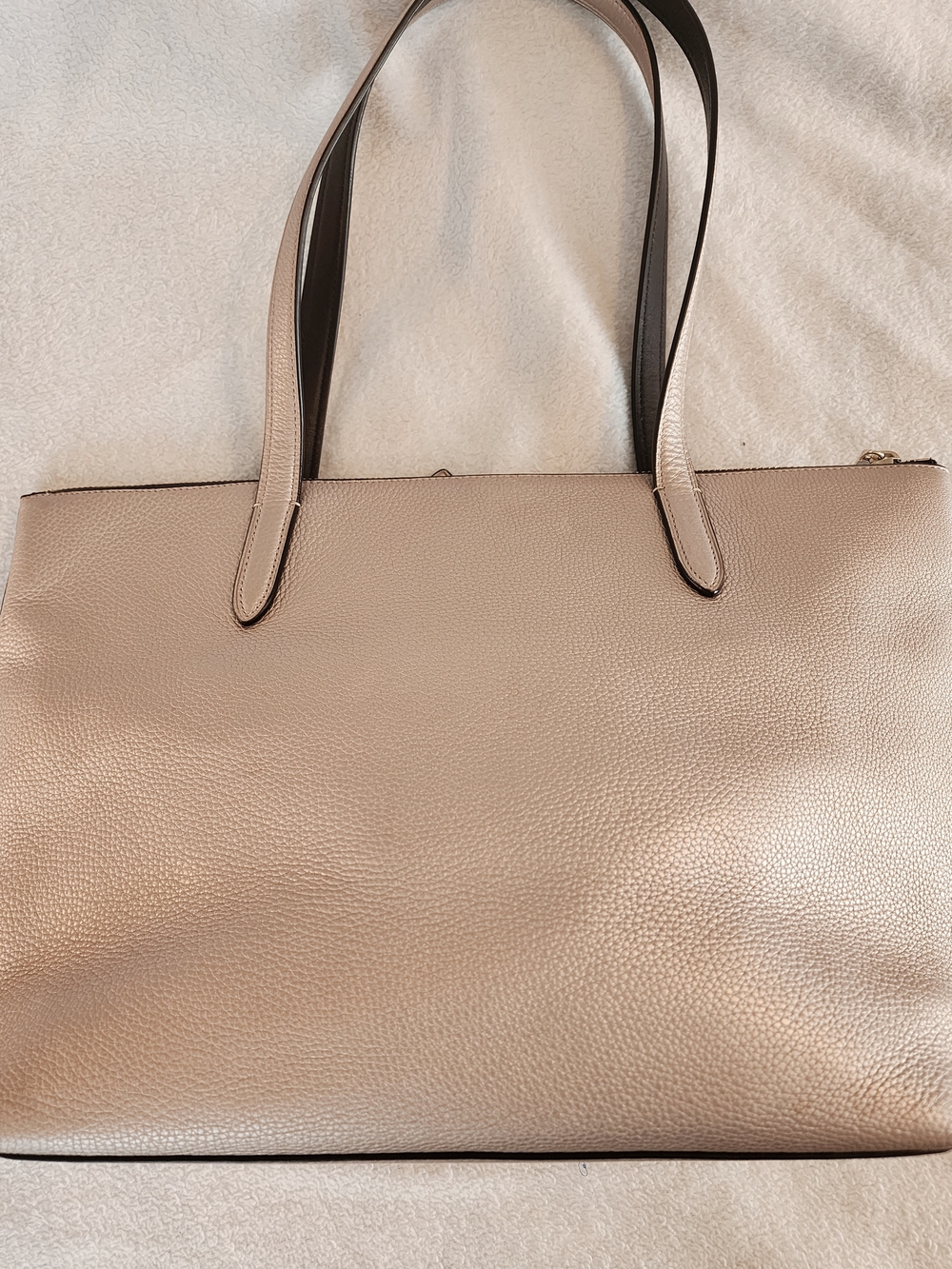 Coach Taylor Tote in metallic pebble leather Blush - Picture 5 of 7